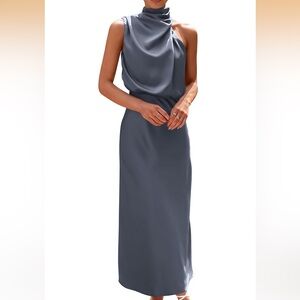 Elegant Women's Gray Maxi Dress